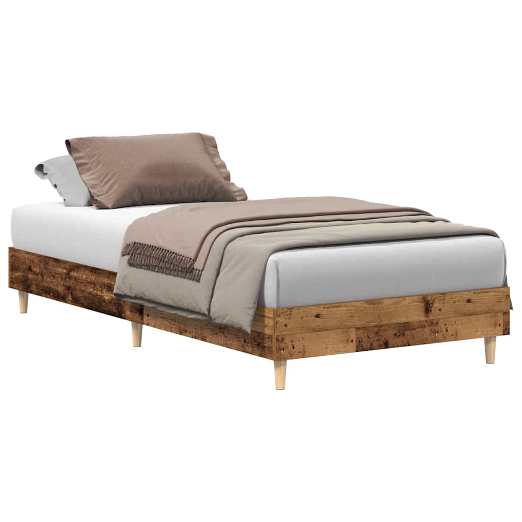 Vidaxl bedframe zonder matras 100x200 cm spaanplaat bewerkt hout
