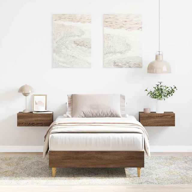Vidaxl bedframe zonder matras 90x200 cm spaanplaat bruin eiken