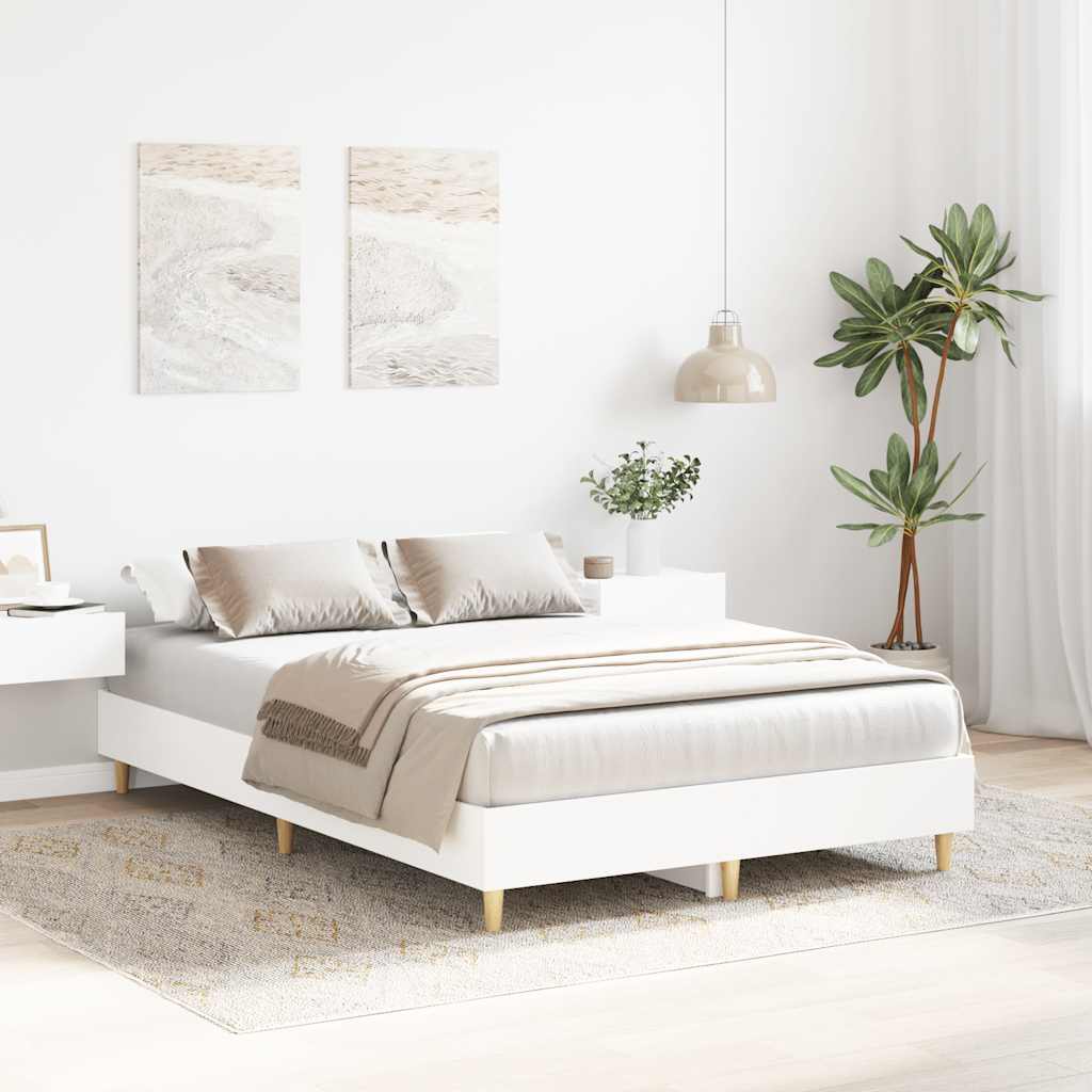 Vidaxl bedframe zonder matras 140x190 cm spaanplaat wit