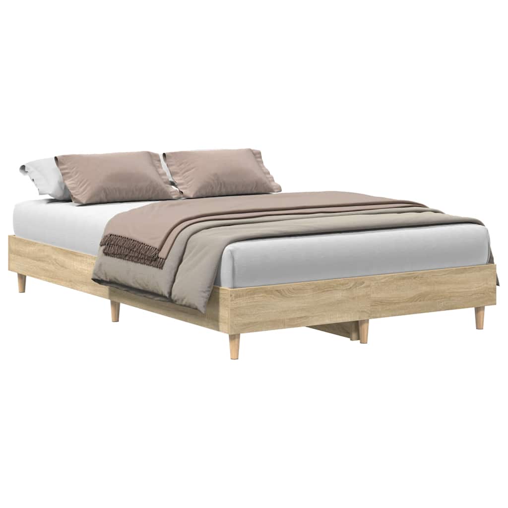 Vidaxl bedframe zonder matras 140x190cm spaanplaat sonoma eikenkleurig