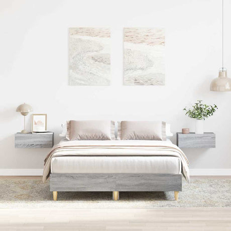 Vidaxl bedframe zonder matras 140x190 cm spaanplaat grijs sonoma