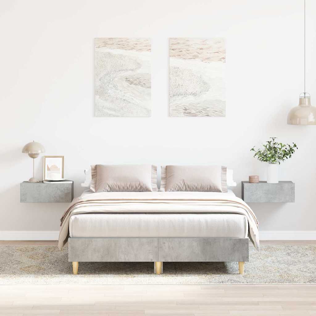 Vidaxl bedframe zonder matras 135x190 cm spaanplaat betongrijs