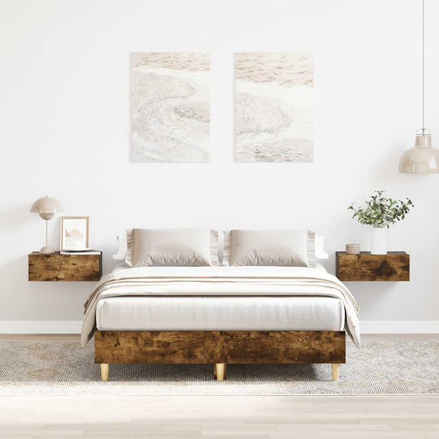 Vidaxl bedframe zonder matras 120x190 cm spaanplaat gerookt eiken