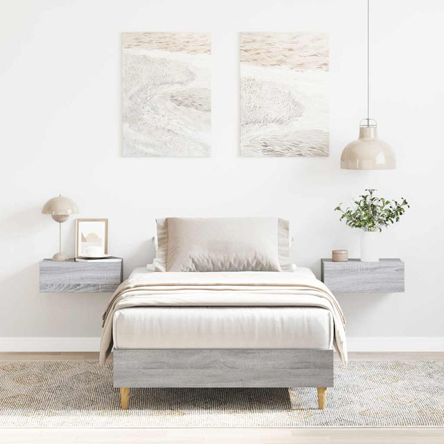 Vidaxl bedframe zonder matras 75x190 cm spaanplaat grijs sonoma