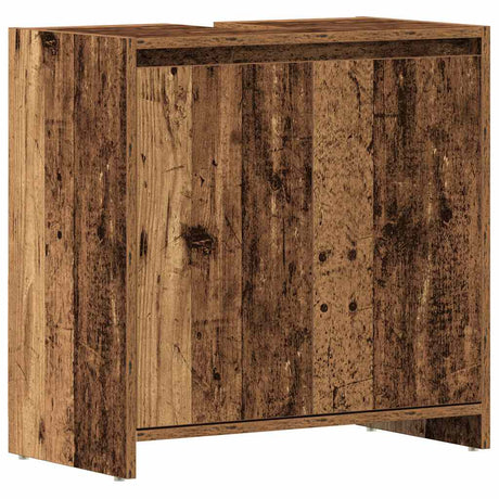 Vidaxl wastafelkast 60x33x60 cm bewerkt hout oud houtkleurig