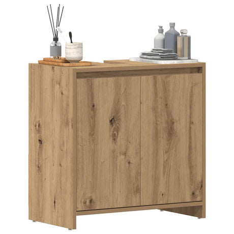Vidaxl wastafelkast 60x33x60 cm bewerkt hout artisanaal eikenkleurig