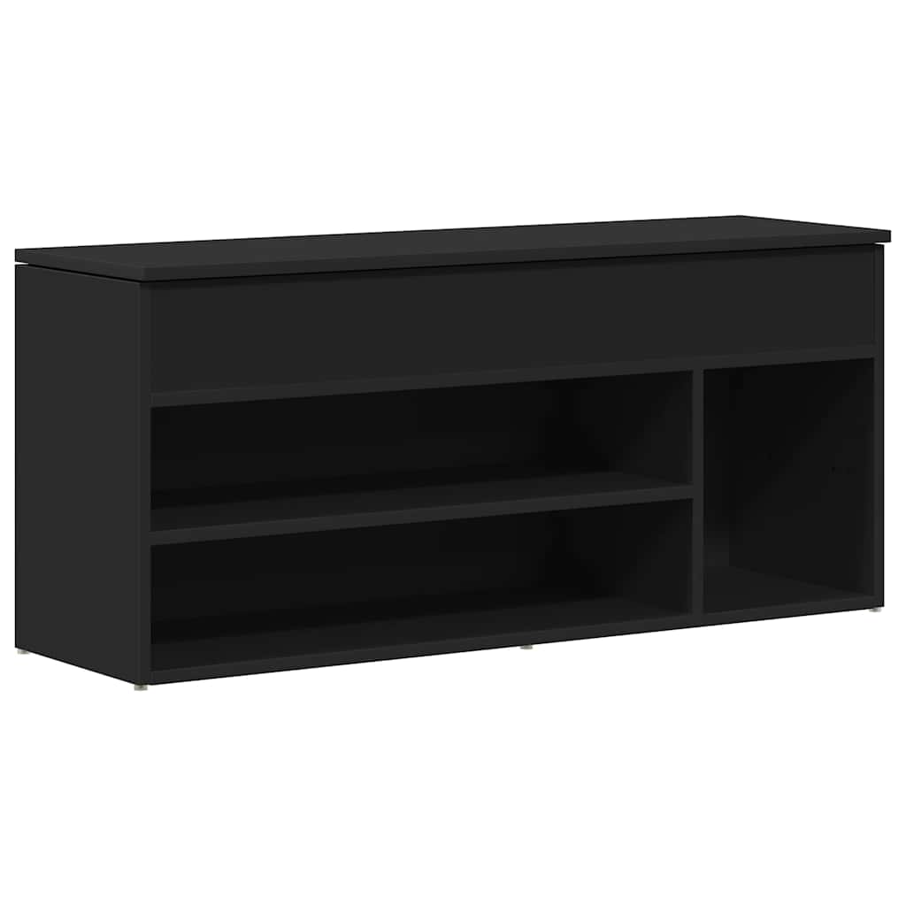 Vidaxl schoenenbank 102x30,5x45 cm bewerkt hout zwart