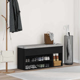 Vidaxl schoenenbank 102x30,5x45 cm bewerkt hout zwart