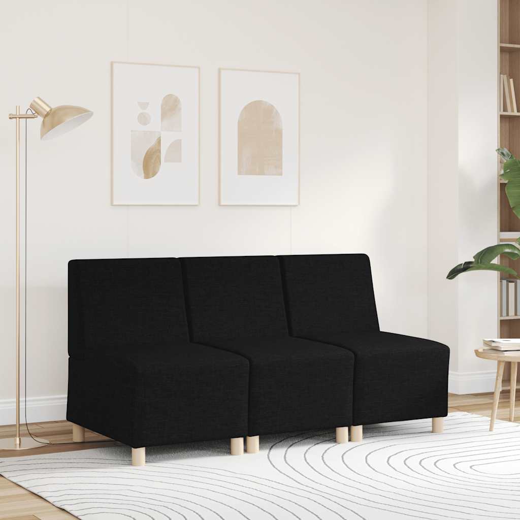 Vidaxl modulaire bank zonder armleuningen zwart 55 cm stof