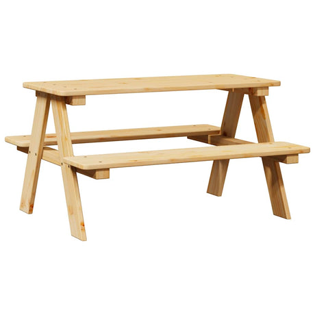 Vidaxl kindertafel met banken 90x79,5x50 cm massief hout