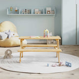 Vidaxl kindertafel met banken 90x79,5x50 cm massief hout