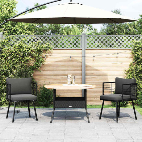 Vidaxl tuinstoelen 2 st met kussens poly rattan zwart