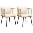 Vidaxl tuinstoelen 2 st met kussens poly rattan naturel
