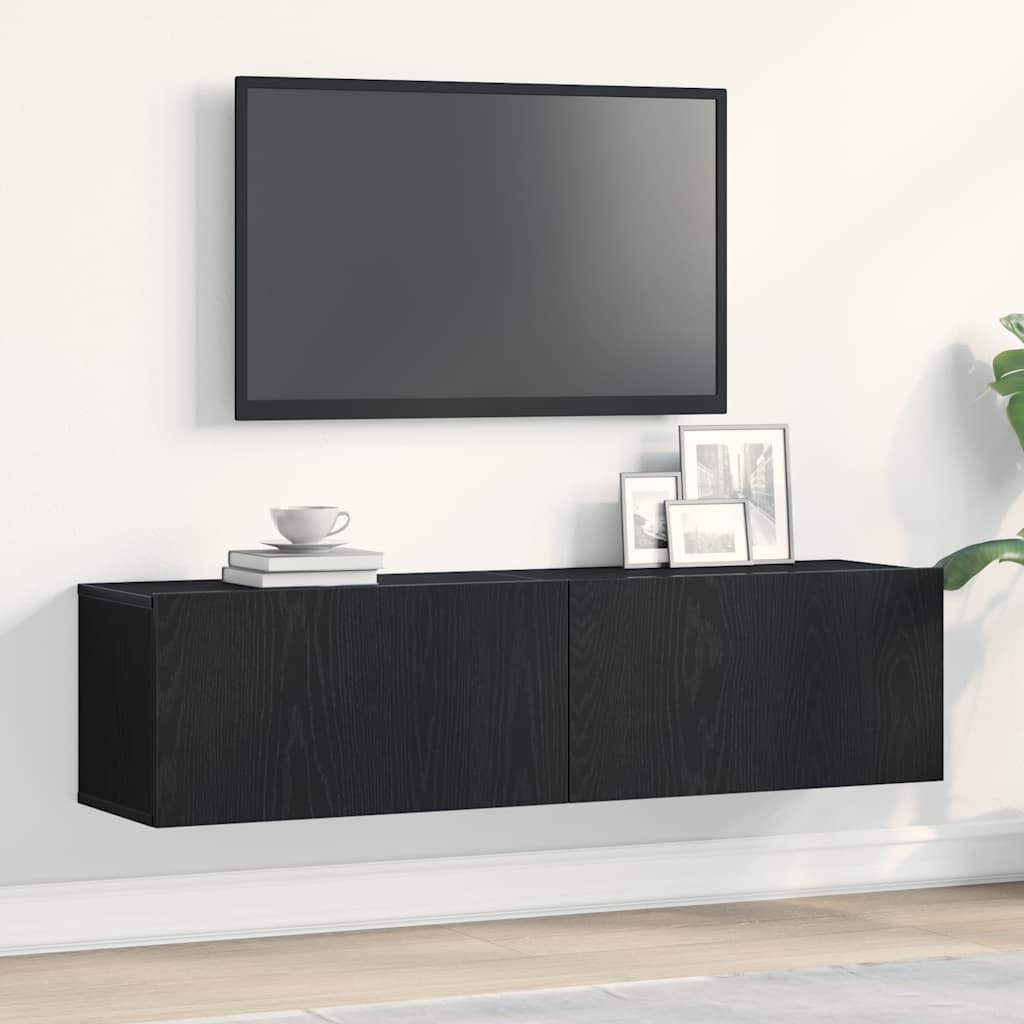 Vidaxl tv-meubel 120x30x30,5 cm spaanplaat zwart eikenkleurig