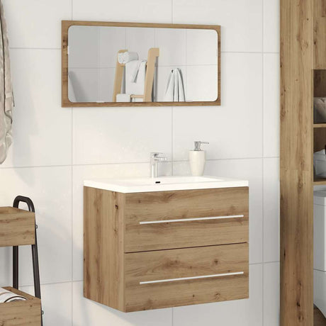 Vidaxl wastafelkast 60x38,5x48 cm spaanplaat ambachtelijk eikenkleurig