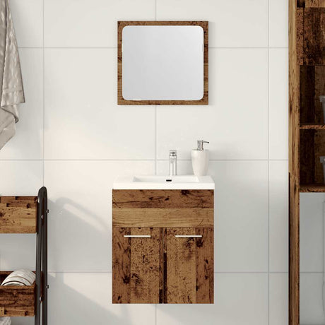 Vidaxl 2-delige badkamermeubelset bewerkt hout oud houtkleurig