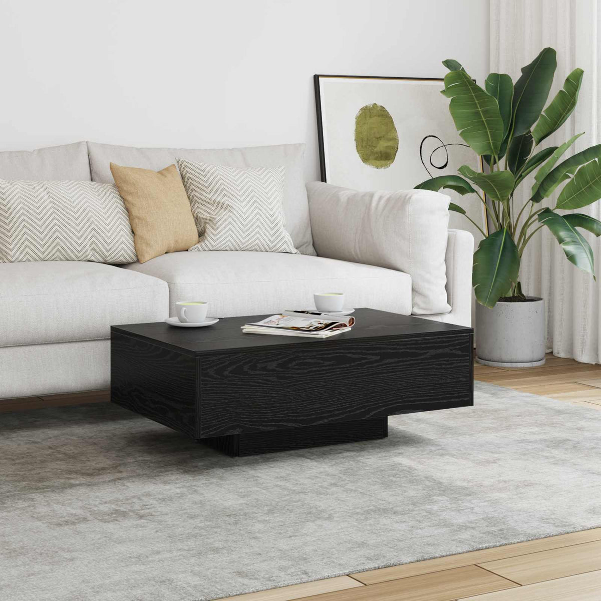 Vidaxl salontafel zwart eiken 85 x 55 x 31 cm