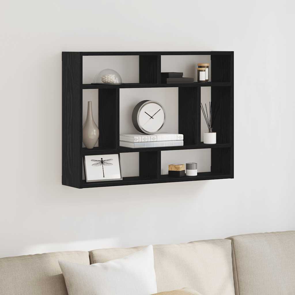 Vidaxl wandplank zwart eiken 75x16x55 cm bewerkt hout