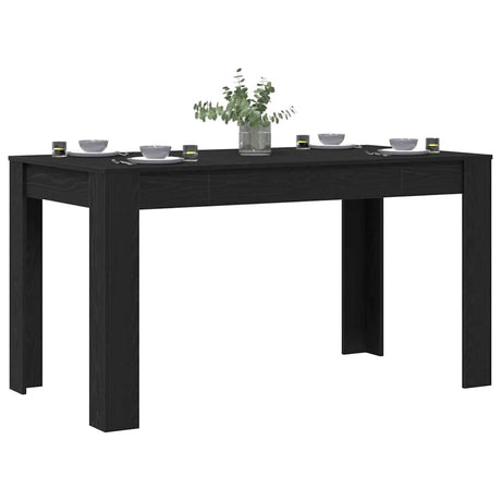 Vidaxl eettafel zwart eiken 140 x 74,5 x 76 cm bewerkt hout