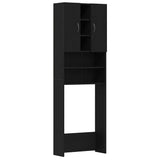 Vidaxl wasmachinekast 64x25,5x190 cm zwart eikenkleur