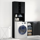 Vidaxl wasmachinekast 64x25,5x190 cm zwart eikenkleur