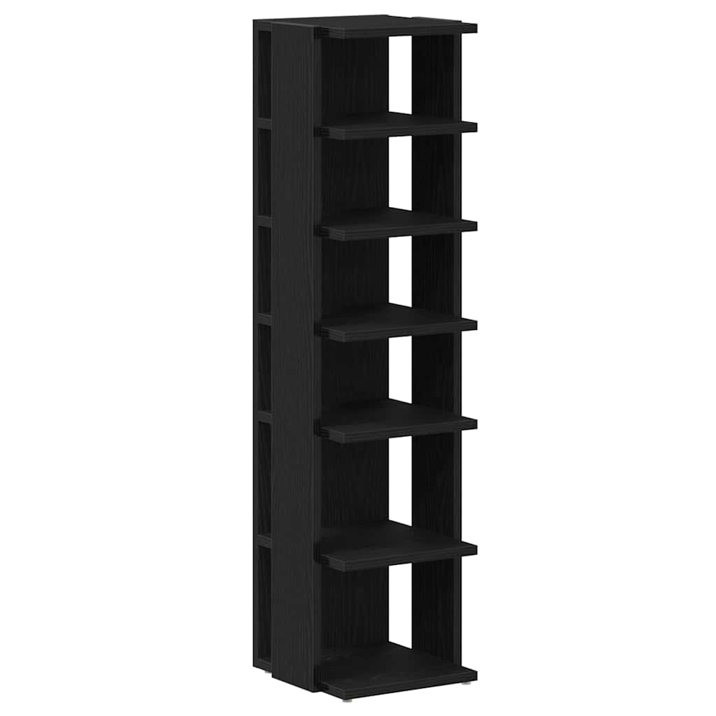 Vidaxl schoenenkast 25x27x102 cm bewerkt hout zwart eikenkleur