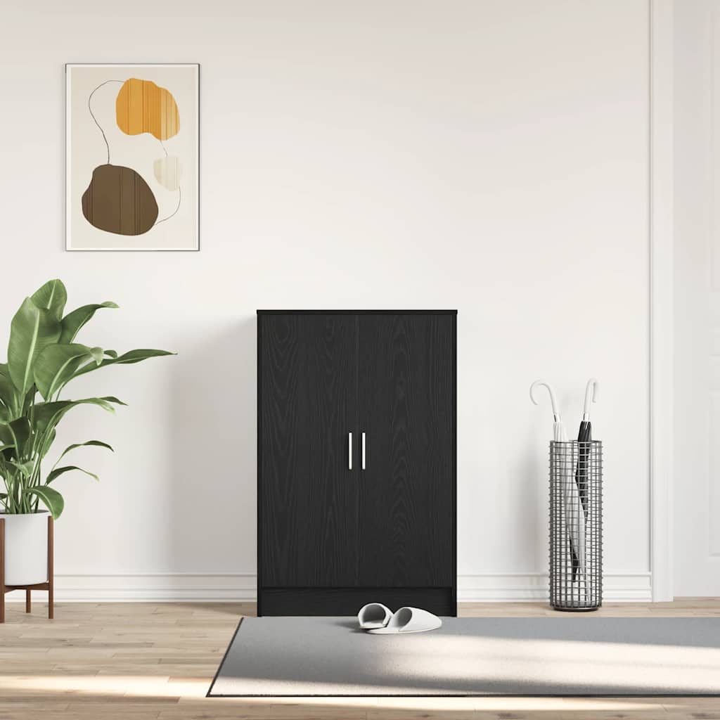 Vidaxl schoenenkast 60x35x92 cm spaanplaat zwart eikenkleurig