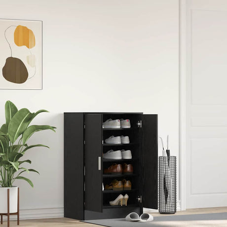 Vidaxl schoenenkast 60x35x92 cm spaanplaat zwart eikenkleurig