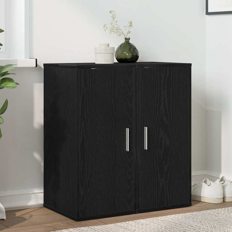Vidaxl schoenenkasten 32x35x70 cm spaanplaat 2 st zwart eikenkleurig