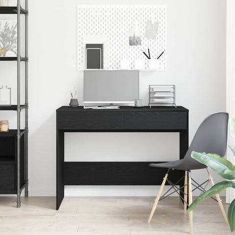 Vidaxl bureau 101x50x76,5 cm spaanplaat zwart eikenkleurig