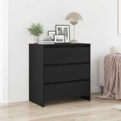 Vidaxl dressoir 70x41x75 cm bewerkt hout zwart eikenkleur