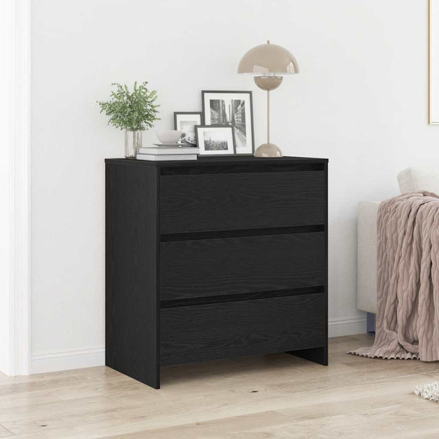 Vidaxl dressoir 70x41x75 cm bewerkt hout zwart eikenkleur