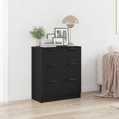 Vidaxl dressoir zwart eiken 60 x 30 x 70 cm bewerkt hout