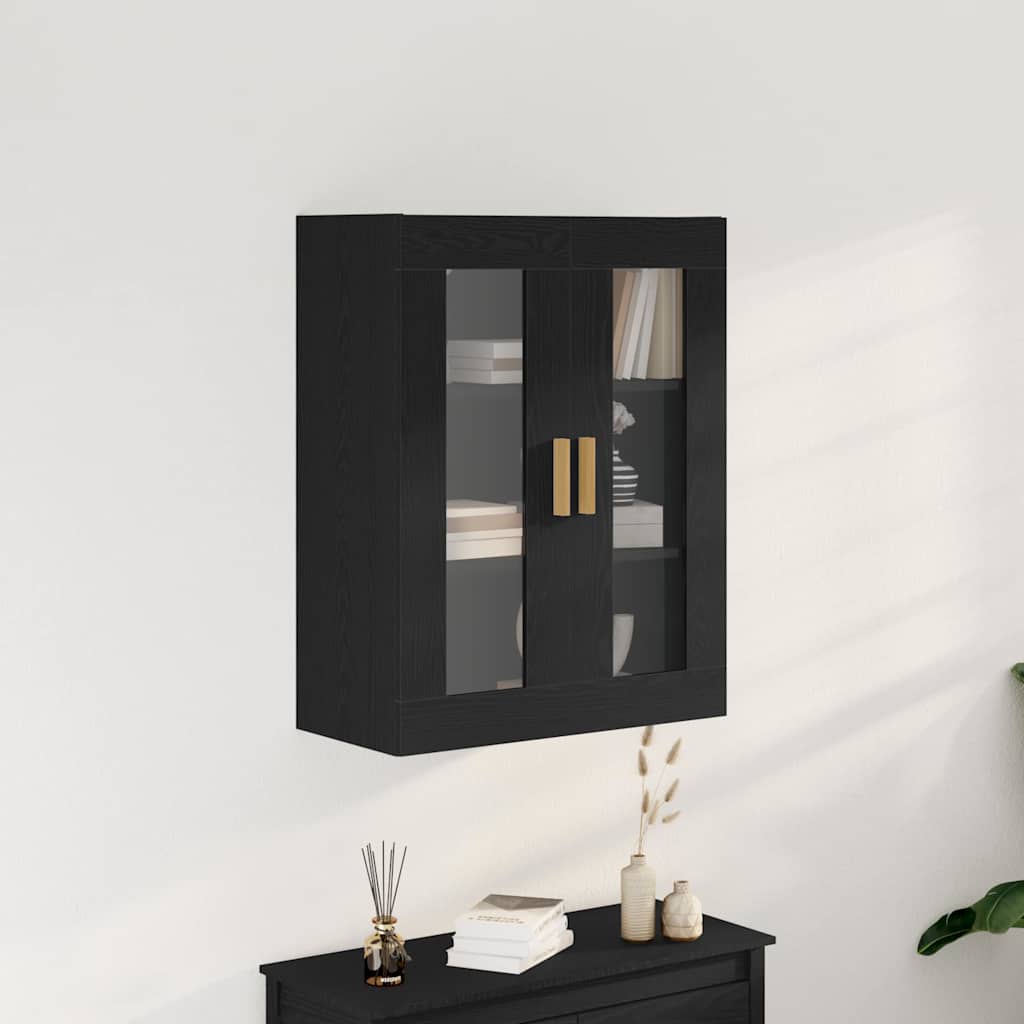 Vidaxl wandkast zwart eiken 69,5 x 34 x 90 cm bewerkt hout
