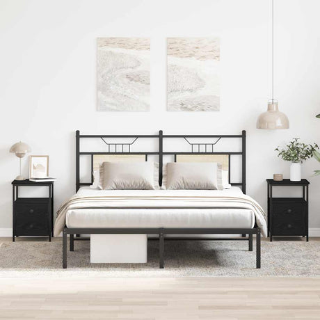 Vidaxl nachtkastjes 2 st 34x35,5x50 cm bewerkt hout zwart eikenkleurig