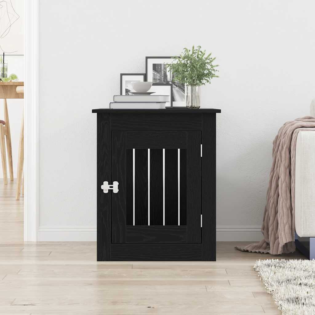 Vidaxl hondenbenchmeubel 55x75x65 cm bewerkt hout zwart eikenkleurig