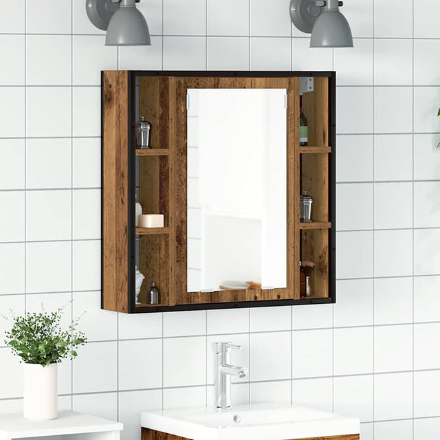 Vidaxl badkamerspiegelkast 60x16x60 cm spaanplaat oud hout
