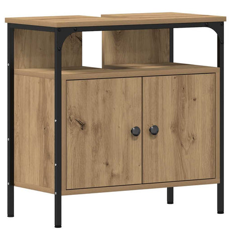 Vidaxl wastafelkast 60x30x60 cm spaanplaat ambachtelijk eikenkleurig