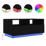 Vidaxl salontafel met led-verlichting 90x49x40 cm zwart eiken