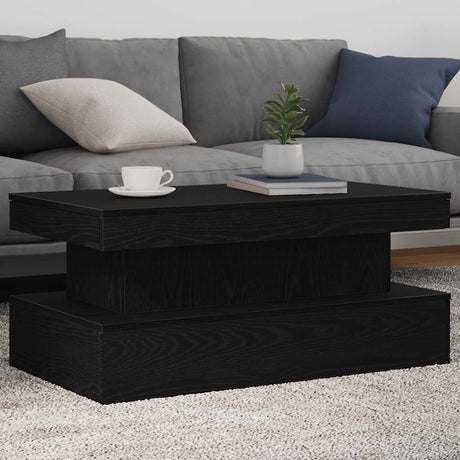 Vidaxl salontafel met led-verlichting 90x50x40 cm zwart eiken