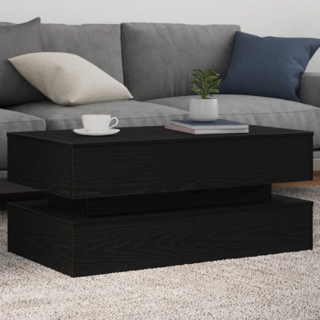 Vidaxl salontafel met led-verlichting 90x50x40 cm zwart eiken