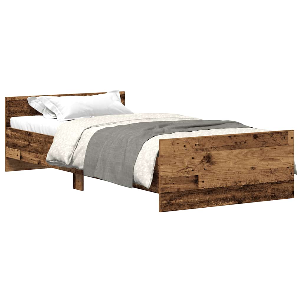 Vidaxl bedframe zonder matras 75x190 cm spaanplaat oud hout