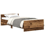 Vidaxl bedframe zonder matras 75x190 cm spaanplaat oud hout