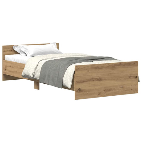 Vidaxl bedframe zonder matras 75x190 cm spaanplaat ambachtelijk