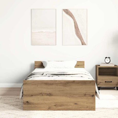 Vidaxl bedframe zonder matras 75x190 cm spaanplaat ambachtelijk