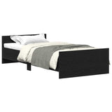 Vidaxl bedframe zonder matras 100x200 cm spaanplaat zwart eikenkleurig