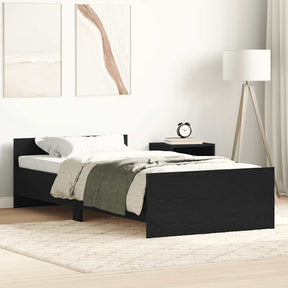 Vidaxl bedframe zonder matras 90x190 cm spaanplaat zwart eikenkleurig