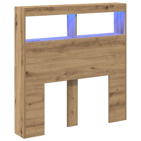 Vidaxl hoofdbordkast met led 100x17x102 cm artisan eikenkleurig