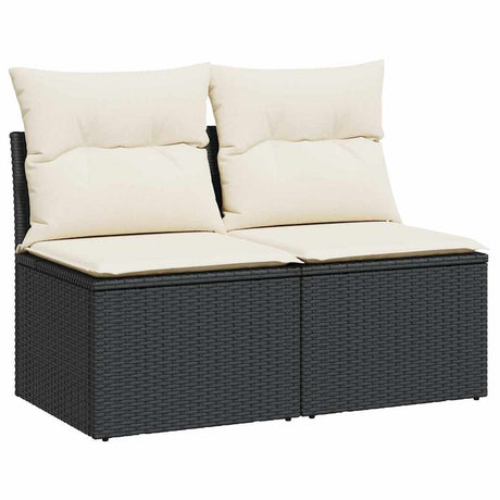 Vidaxl 2-delige loungeset met kussens poly rattan acacia zwart