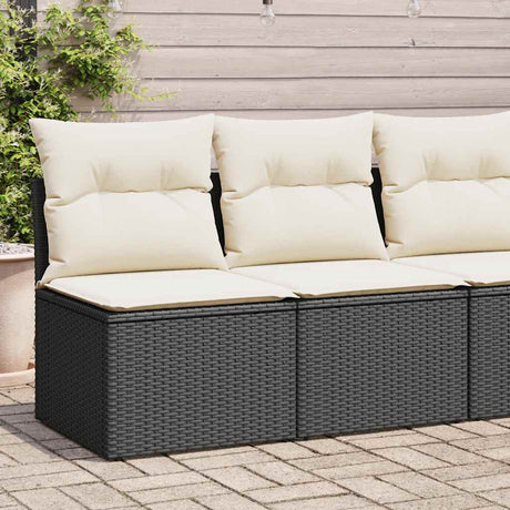 Vidaxl 2-delige loungeset met kussens poly rattan acacia zwart